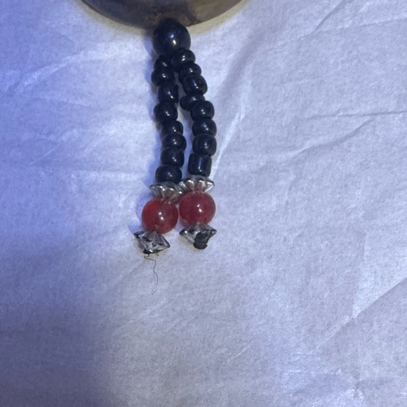 VINTAGE AFRICAN TUAREG NECKLACE  TRIBAL PENDANT AMBER STONE - Picture 4 of 5